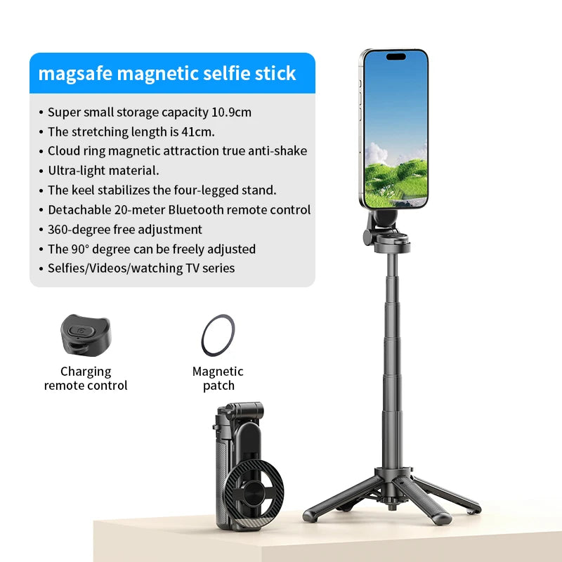 360° Magnetic Phone Holder With Bluetooth Remote